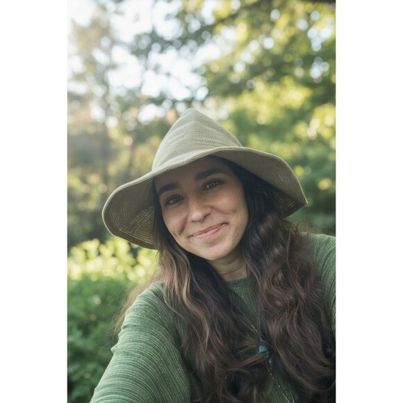 Green Woven Wool Blend Witch Hat - Adult Ritual & Everyday Wear - New - Picture 1 of 8